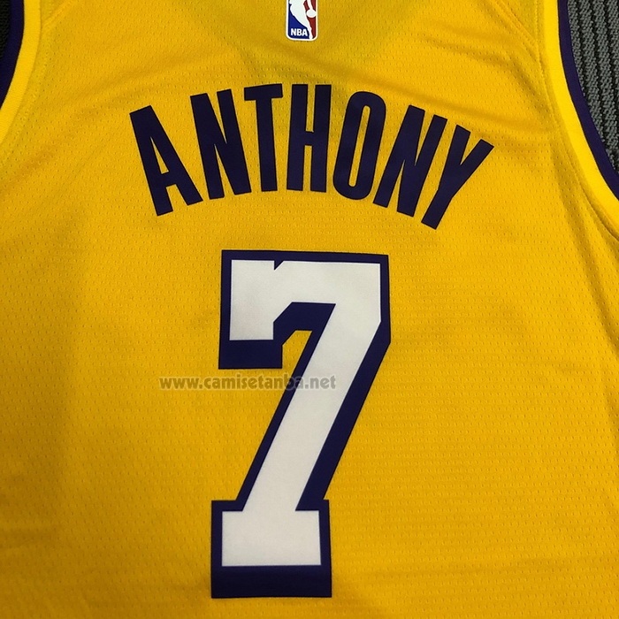 Camiseta Los Angeles Lakers Carmelo Anthony #7 Ciudad 2019-20 Amarillo